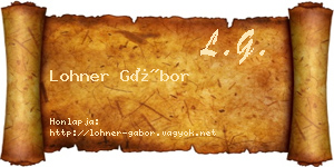 Lohner Gábor névjegykártya